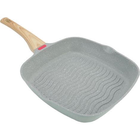 Poêle à Gril en Aluminium, Poignée Plastique, Grande Capacité, Idéale pour Bacon, Steak et Oignons (1/5)