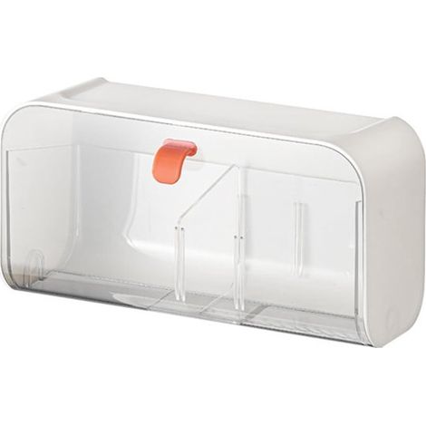 Caja organizadora de pared (1 unidad) para maquillaje y joyas - 26x10x15cm - Para baño y dormitorio - Ahorra espacio - Blanca (1/5)