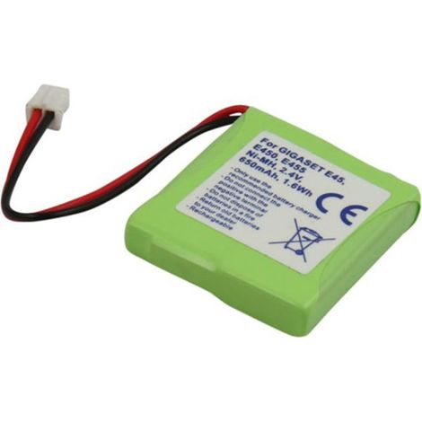Batterie - AVIZAR - Gigaset E45/E450/E455 - NiMH 2.4V 650mAh - Compatible Siemens - Vert (1/3)