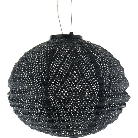LUMIZ Lampion Solarlampe Round 30 Ikat Black schwarz Ø 30 cm - Tyvek® (1/5)