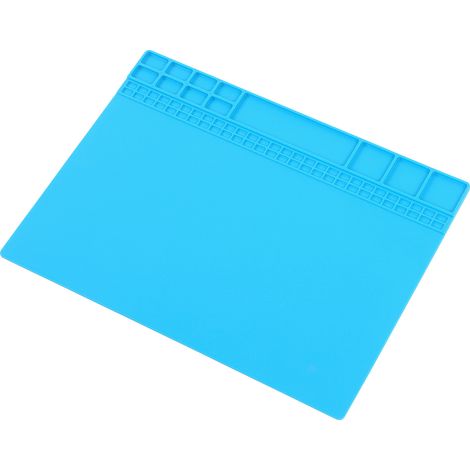 Tapis de Soudure Silicone Résistant à la Chaleur, Coussin d'Entretien pour Réparation Électronique, Protection Isolante, Bleu Clair (1/5)