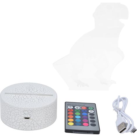 Lampe Dinosaure 16 Couleurs 4 Modes RGB Multicolore Variateur Télécommande Veilleuse Cadeau Enfant Garçon (1/5)