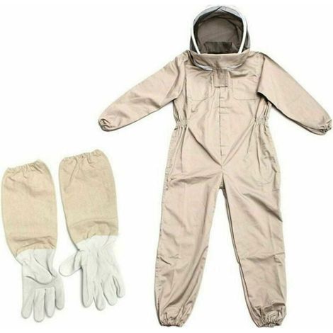 Combinaison d'apiculteur - Tenue professionnelle d'apiculture avec gants, vêtement à capuche de protection pour apiculteurs contre les guêpes, équipement anti-guêpes, Vêtemen (1/5)