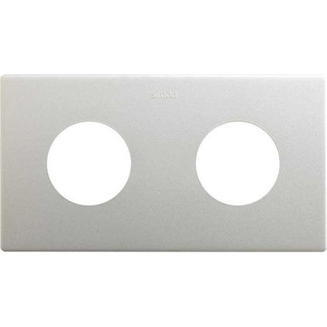 SIMON 270  Marco estética mínima para enchufes con 2 elementos aluminio 27110620-093