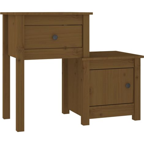Maison Exclusive - Mesita de noche madera maciza pino marrón miel