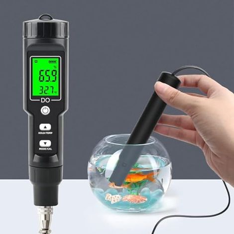 Analyseur d'oxygène, 0,0-40,0 MG/L Compteur d'oxygène Dissous Numérique Testeur de Concentration, Oxymètre Dissous, pour l'aquaculture Aquatique, Les Piscines (1/5)