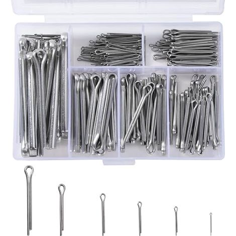 Kit surtido de 230 piezas de pasadores de chaveta de acero inoxidable M1 M2 M2.5 M3 M4 M5 con caja de almacenamiento (1/5)