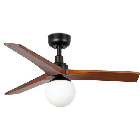 Faro Klim Petit ventilateur de plafond 3 pales noir mat, noyer avec éclairage 1x E27 Tuya Smart System (1/3)