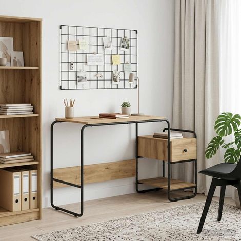 vidaXL Escritorio con almacenamiento Roble artisan (1/5)