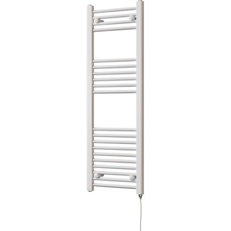 Zennor - White Electric Towel Rail H1200mm x W400mm Straight 400w Standard (1/3)