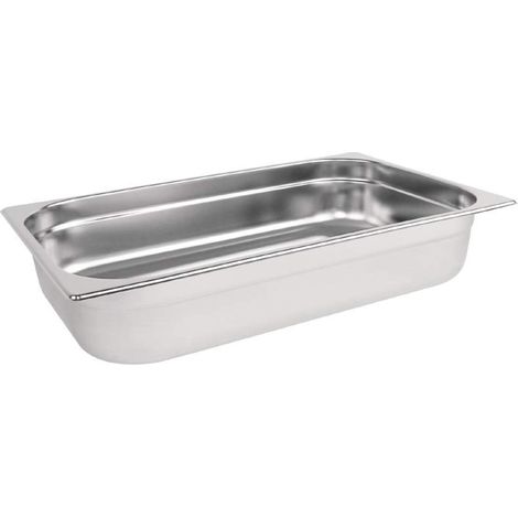 Vogue 12943 Gastronorm - Padella in acciaio INOX 1/1, 100 mm, colore: Argento
