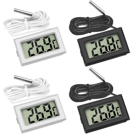Beijiyi – Set mit 4 wasserdichten digitalen LCD-Thermometern – Messbereich von -50℃ bis 110℃ – Für Kühlschränke, Gefrierschränke und Aquarien (1/5)