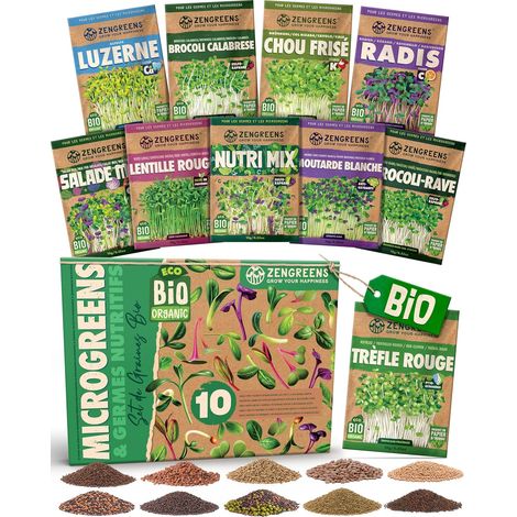 Kit de Graines à Germer Nutri-Mix bio - 10 variétés (1/5)