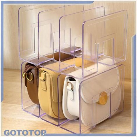 Separateur D Etagere - Support De Rangement Pour Sac A Main - Transparent - En Pc - 3 Compartiments - 1 Piece (1/5)