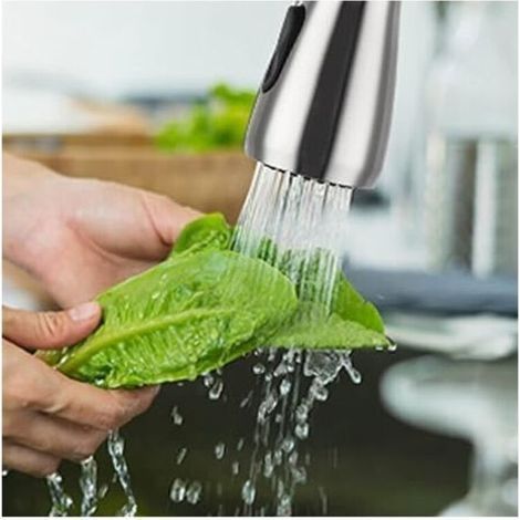 Modi, ausziehbarer Küchenarmatur-Duschkopf, Ersatz-Küchen-Sprühdüsenkopf, Geschirrspüler, Küchenspüle, Wasserhahn, G1/2-Gewindeanschluss, Befestigung, Aufhängefunktion (1/3)