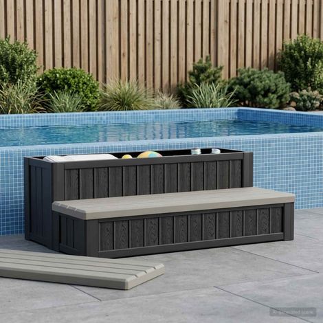 Teenpull – Whirlpool-Treppe mit Stauraum 2-stufig Braun und Grau PP (1/5)