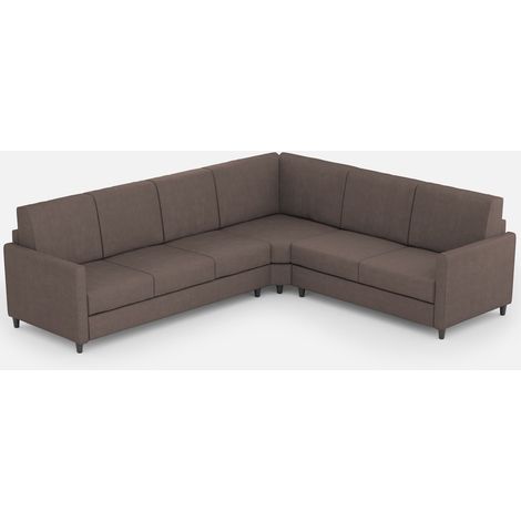 Canapé d'angle moderne italien tissu marron Korane - 5 tailles 281x241 cm-Taille 281x241 cm (1/5)