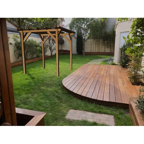 WMU – Pergola en bois massif 2.3 x 2.3 m – Bois traité classe 3 – Fabrication française – Sections robustes pour durabilité (1/2)