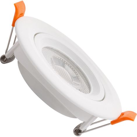 Spot Downlight LED COB Solid Orientable Rond Blanc 7W Coupe Ø75mm Blanc Froid 6000K 60º (1/4)