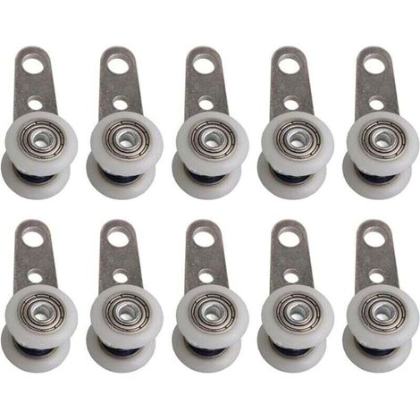 Set di 10 rulli per porte finestre o porte scorrevoli - in metallo e plastica - 4,5 x 1,9 cm - Crezuo