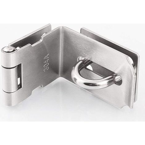 BRAVIX Boucles de loquet de porte à angle droit en acier inoxydable à 90 degrés,verrou coulissant,cadenas à cadenas lourd, loquet de porte à angle droit à 90 degrés, verrou de porte haute sécurité.