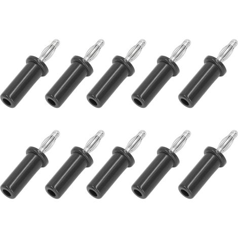 10 Stück Laternen-Bananenstecker, Messing, ABS, gelöteter Lautsprecheranschluss für elektronische Instrumente, 4 mm, Schwarz (1/5)