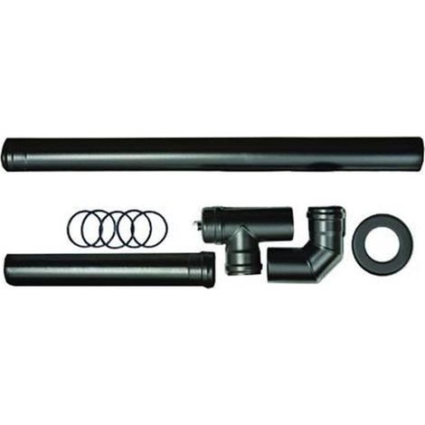 KIT TUBI DIAM 8 CM PER STUFE A PELLET NERO OPACO PESANTE MM.1,2  FER 291699 (1/5)