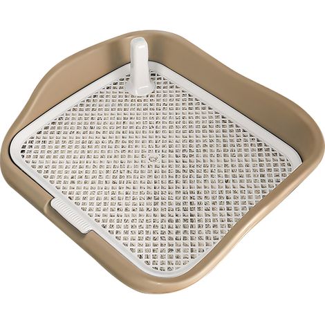 Plateau de pot pour chien avec clôtures surélevées, grille en maille amovible et poteau pour empêcher les éclaboussures, grand espace d'entraînement, toilettes café (1/5)