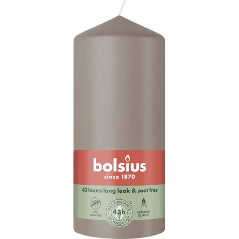 Bolsius Stumpenkerze helles taupe 13 cm Ø 6,8 cm Stumpenkerze