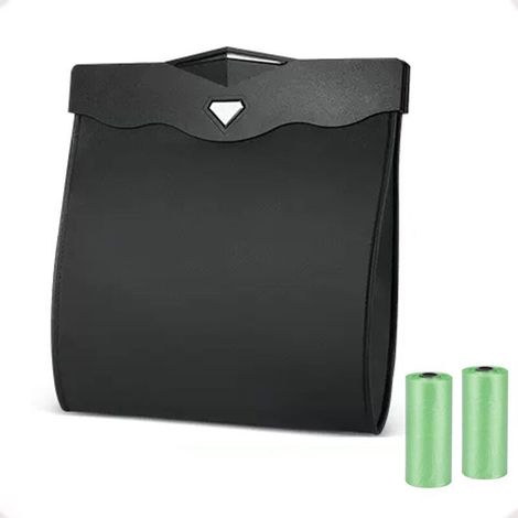 Suspendre poubelle voiture interieur, Poubelle de voiture avec ouverture magnétique à accès rapide, Cuir PU imperméable, accessoire voiture pour siège arrière de voiture (Noir(L) (1/4)