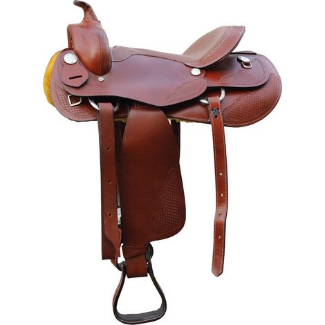 Selle western avec jupe carrée et jupe de basket en cuir léger