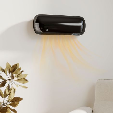 Chauffage mural électrique 2000 W avec 3 modes, affichage LED, thermostat, noir, design moderne (1/5)