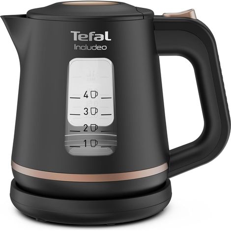 Bouilloire électrique compacte 1 L noire avec arrêt automatique