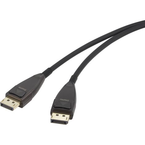 Câble de raccordement Renkforce DisplayPort Fiche mâle DisplayPort, Fiche mâle DisplayPort 20.00 m noir RF-3770962 8K UHD, contacts dorés Câble D C631691 (1/3)