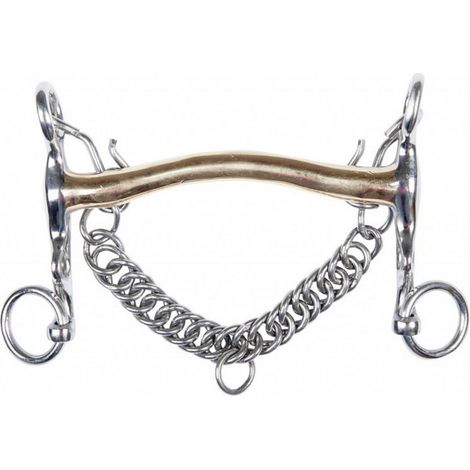 15,5 cm: Morso filetto baby acciaio inox in Argentan 16 mm con aste 5 cm