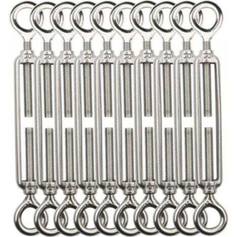 M5 Kabelspanner, Kabelspanner aus Edelstahl 304 für Wäscheleinen, Kleiderbügel, Körperkabel - 10 Stück.
