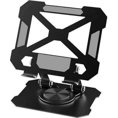 Support de bureau pour tablette, en aluminium, pivotant à 360°, hauteur réglable et support de poids renforcé (blanc). (1/5)