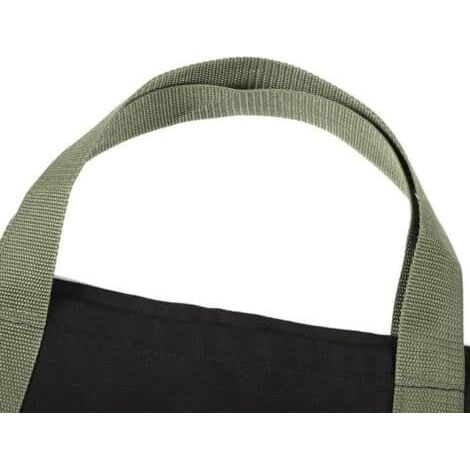Vedväska - 68 x 30 x 40 cm - Kanvas - Bärbar - Tillbehör till öppen spis, även lämplig för vedspisar, Svart