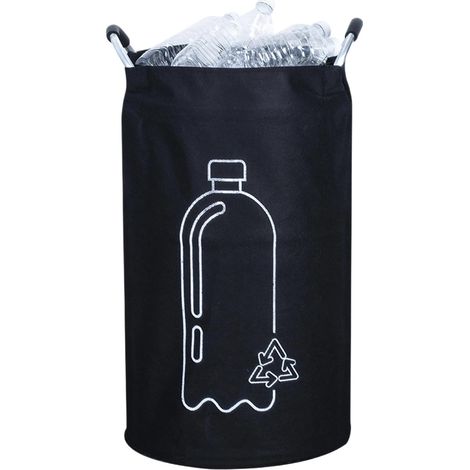 Poubelle de recyclage - Pliable - Poubelle de recyclage robuste pour l'intérieur - Avec poignée en aluminium - Poubelle pour cuisine, dortoir, lavabo, salle de bain, bureau, déchets (1/5)