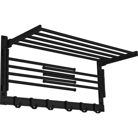Görbach Portasciugamani multifunzionale in Alluminio Portasciugamani da Bagno Porta Salviette Bagno Braccio Portaasciugamano Nero(7-60MS) (1/5)