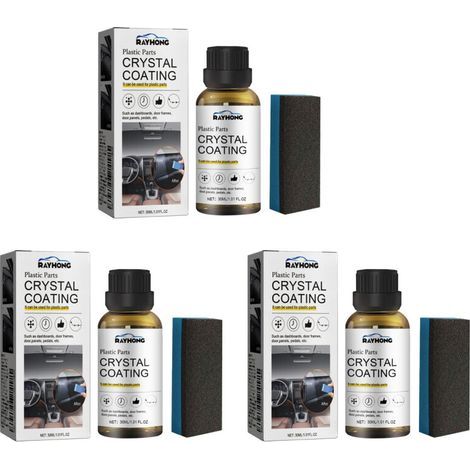 Revêtement cristallin spécialement conçu pour les pièces en plastique automobile, 30 ml – facile à utiliser, haute brillance, excellente protection, convient aux garnitures intérieures – vente de liqu (1/2)