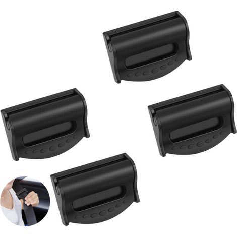 4PCS Ajusteur De Ceinture De SéCurité De Voiture,pince ceinture de sécurité voiture,Clip de RéGlage ceinture de sécurité pour adultes et enfants (1/4)