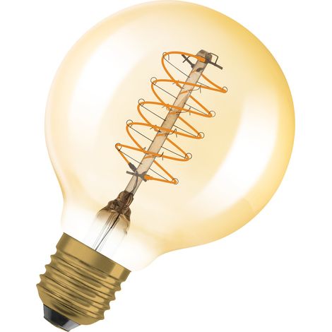 OSRAM Dimmbare LED-Lampen, Vintage-Edition, 37 Watts Ersatz, E27, G80, 2200 Kelvin, Warm Comfort Light, Klares Glas, single Pack (1/5)