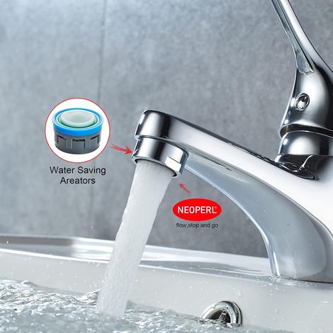 Mitigeur lavabo manette médicale – Chromé argenté, adapté PMR – Robinet ergonomique pour personnes handicapées (1/4)