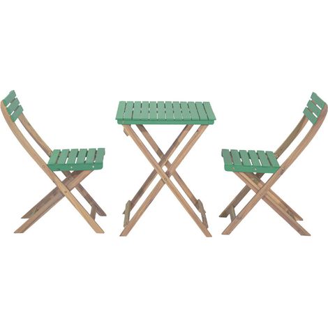 Ensemble jardin bois 2 personnes table chaises extérieur terrasse balcon Dana