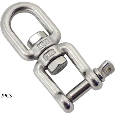 Émerillon Manilles Chaînes d'ancrage d'amarrage Connecteur Pivotant en 304 INOX pour Bateau Marine - 8mm, (1/4)