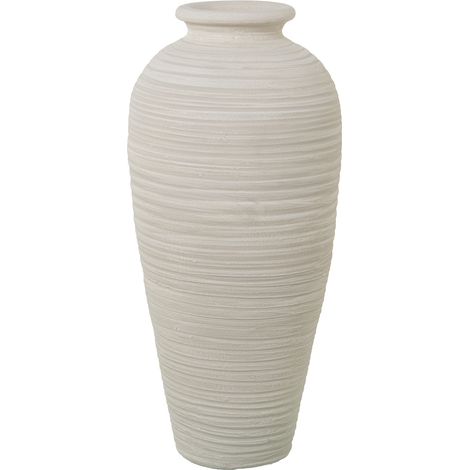Vase Céramique 60 Cm Ondulé Blanc Mat °28X60 Cm (1/2)
