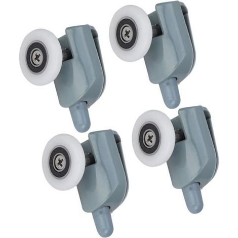 Roulettes de fond pour portes coulissantes de douche en verre-Vvikizy-gris-plastique+nylon+acier inoxydable 304-15103cm (1/4)
