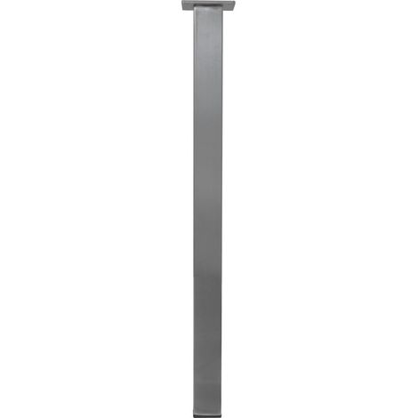 Pata de mesa cuadrada de acero inoxidable cepillado - Plata - 50 x 50 x 720 mm