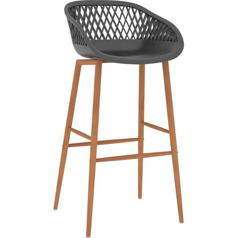 vidaXL Taburetes de cocina 2 unidades gris (1/2)